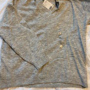 Simple Gray (Grey) Sweater with Subtle V neck